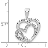 14K White Gold Entwined Hearts Pendant with Round Diamonds - 0.054 Carat Total Diamond Weight by Monteluci Fine Jewelry