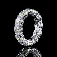 14K White Gold Eternity Band with 12 Prong-Set Round Lab Diamonds - 9.78 Carat Total Diamond Weight - Covaloro Fine Jewelry