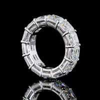 14K White Gold Eternity Band with 13 Prong-Set Asscher Cut Lab Diamonds - 13.25 Carat Total Weight, E-F Color, VVS2 Clarity - Covaloro Fine Jewelry