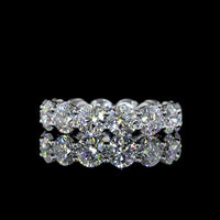 14K White Gold Eternity Band with 14 Prong Set Round Lab Diamonds - 5.48 Carat Total Diamond Weight (E-F Color, VS Clarity) - Covaloro Fine Jewelry