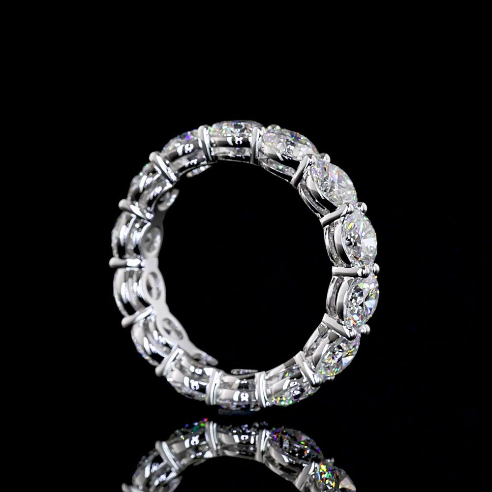 14K White Gold Eternity Band with 14 Prong Set Round Lab Diamonds - 5.48 Carat Total Diamond Weight (E-F Color, VS Clarity) - Covaloro Fine Jewelry