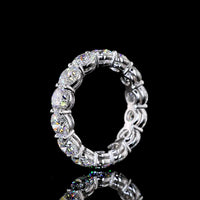 14K White Gold Eternity Band with 14 Prong Set Round Lab Diamonds - 5.48 Carat Total Diamond Weight (E-F Color, VS Clarity) - Covaloro Fine Jewelry