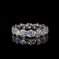 14K White Gold Eternity Band with 14 Prong-Set Round Lab Diamonds - 5.85 Carat Total Diamond Weight, D Color VVS1 Clarity - Covaloro Fine Jewelry