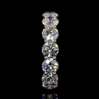 14K White Gold Eternity Band with 14 Prong-Set Round Lab Diamonds - 5.85 Carat Total Diamond Weight, D Color VVS1 Clarity - Covaloro Fine Jewelry