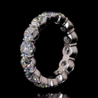 14K White Gold Eternity Band with 14 Prong-Set Round Lab Diamonds - 5.85 Carat Total Diamond Weight, D Color VVS1 Clarity - Covaloro Fine Jewelry