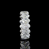14K White Gold Eternity Band with 15 Oval Cut Lab Diamonds - 7.34 Carats Total Diamond Weight, G-H VS1 - Covaloro Fine Jewelry