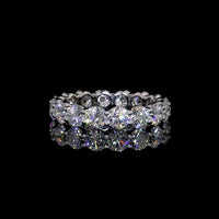 14K White Gold Eternity Band with 16 Prong Set Round Lab Diamonds - 3.69 Carats Total Diamond Weight - Covaloro Fine Jewelry