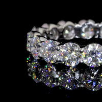14K White Gold Eternity Band with 16 Prong Set Round Lab Diamonds - 3.69 Carats Total Diamond Weight - Covaloro Fine Jewelry