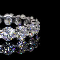 14K White Gold Eternity Band with 16 Prong Set Round Lab Diamonds - 3.69 Carats Total Diamond Weight - Covaloro Fine Jewelry