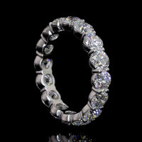 14K White Gold Eternity Band with 16 Prong Set Round Lab Diamonds - 3.69 Carats Total Diamond Weight - Covaloro Fine Jewelry