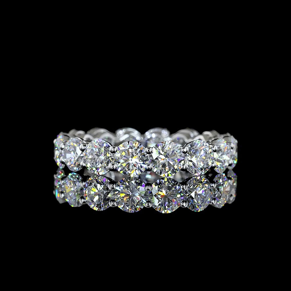 14K White Gold Eternity Band with 16 Round Brilliant Cut Lab Diamonds - 4.57 Carat Total Weight, E-F Color, VS Clarity - Covaloro Fine Jewelry