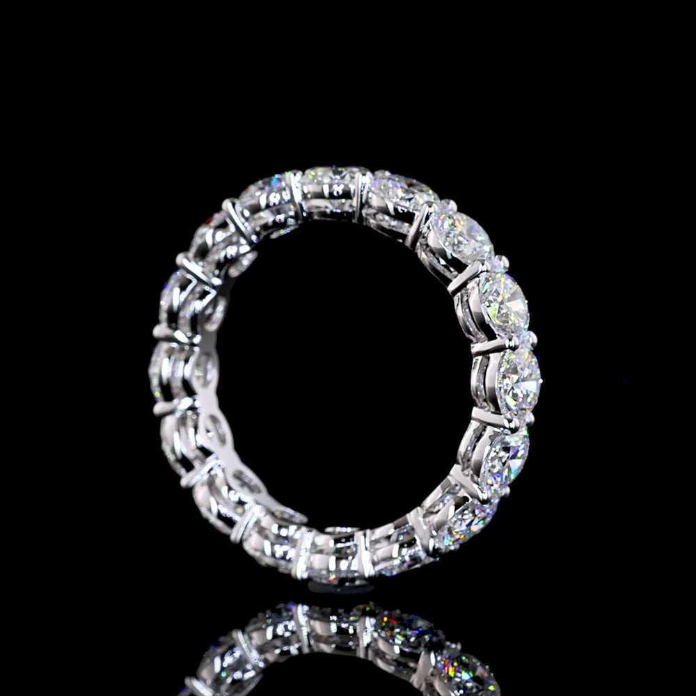 14K White Gold Eternity Band with 16 Round Brilliant Cut Lab Diamonds - 4.57 Carat Total Weight, E-F Color, VS Clarity - Covaloro Fine Jewelry