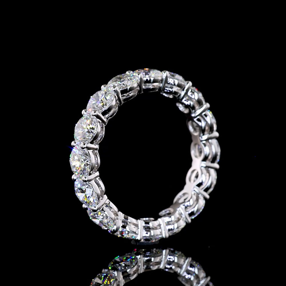 14K White Gold Eternity Band with 16 Round Brilliant Cut Lab Diamonds - 4.57 Carat Total Weight, E-F Color, VS Clarity - Covaloro Fine Jewelry