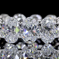 14K White Gold Eternity Band with 17 North-South Oval Cut Lab Grown Diamonds - 5.64 Carats Total Diamond Weight, E-F Color VS Clarity - Covaloro Fine Jewelry