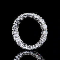14K White Gold Eternity Band with 17 North-South Oval Cut Lab Grown Diamonds - 5.64 Carats Total Diamond Weight, E-F Color VS Clarity - Covaloro Fine Jewelry