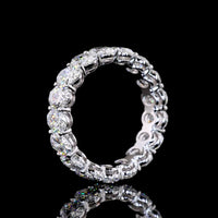 14K White Gold Eternity Band with 17 North-South Oval Cut Lab Grown Diamonds - 5.64 Carats Total Diamond Weight, E-F Color VS Clarity - Covaloro Fine Jewelry