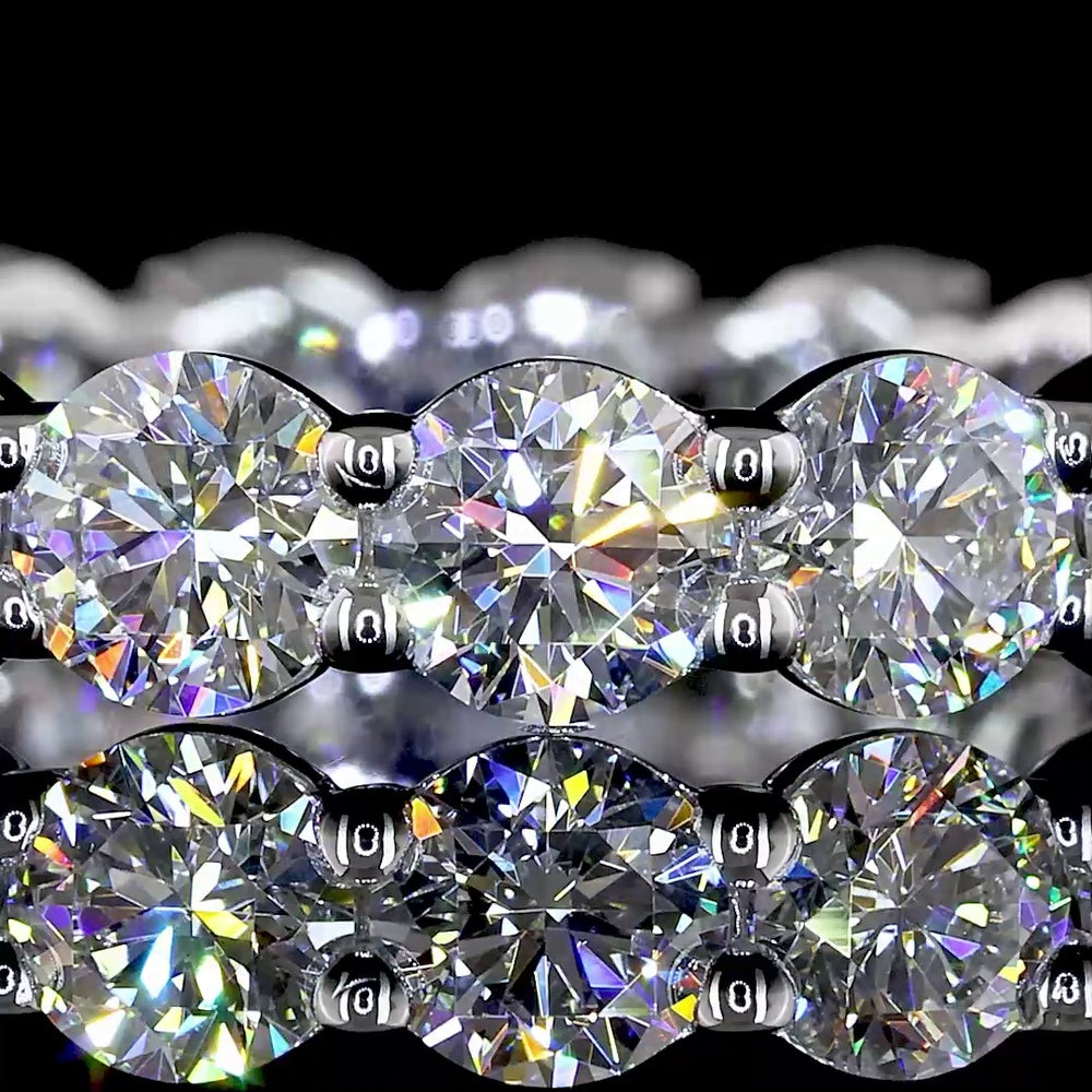 14K White Gold Eternity Band with 17 Prong-Set Round Brilliant Cut Lab Diamonds - 2.73 Carat Total Weight, E-F Color, VS Clarity - Covaloro Fine Jewelry