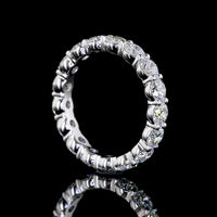 14K White Gold Eternity Band with 17 Prong-Set Round Brilliant Cut Lab Diamonds - 2.73 Carat Total Weight, E-F Color, VS Clarity - Covaloro Fine Jewelry