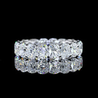 14K White Gold Eternity Band with 18 Prong-Set Cushion Brilliant Cut Lab Diamonds - 5.47 Carat Total Weight - Covaloro Fine Jewelry