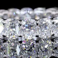 14K White Gold Eternity Band with 18 Prong-Set Cushion Brilliant Cut Lab Diamonds - 5.47 Carat Total Weight - Covaloro Fine Jewelry