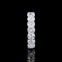 14K White Gold Eternity Band with 18 Prong-Set Cushion Brilliant Cut Lab Diamonds - 5.47 Carat Total Weight - Covaloro Fine Jewelry