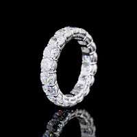 14K White Gold Eternity Band with 18 Prong-Set Cushion Brilliant Cut Lab Diamonds - 5.47 Carat Total Weight - Covaloro Fine Jewelry