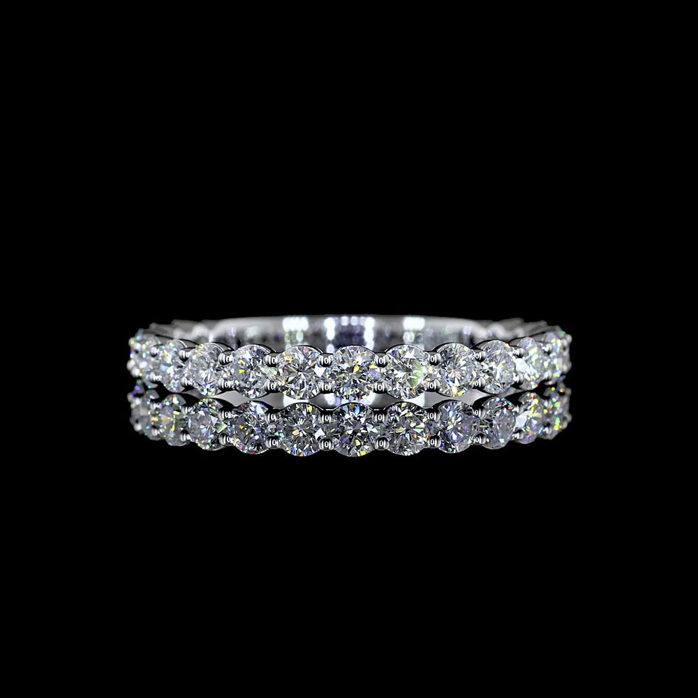 14K White Gold Eternity Band with 19 Prong-Set Round Lab Diamonds - 0.85 Carats Total Diamond Weight - Covaloro Fine Jewelry