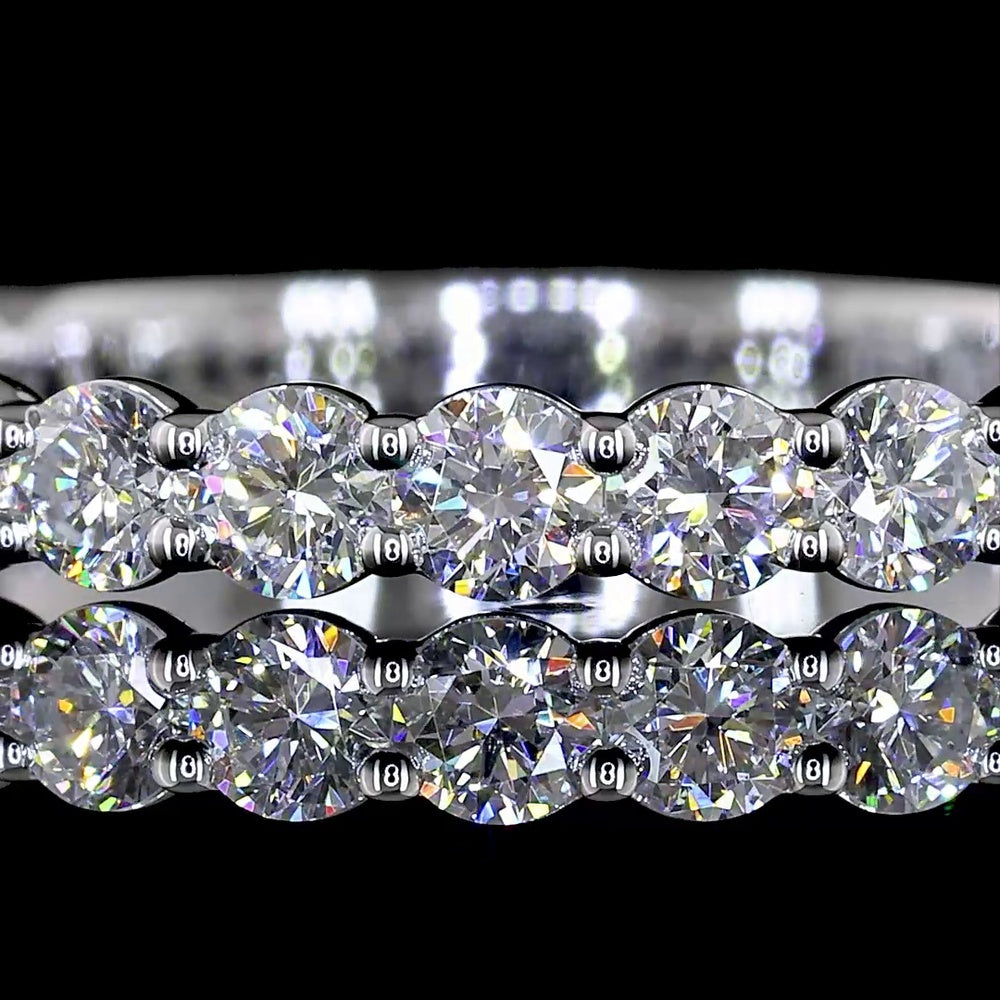 14K White Gold Eternity Band with 19 Prong-Set Round Lab Diamonds - 0.85 Carats Total Diamond Weight - Covaloro Fine Jewelry