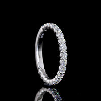 14K White Gold Eternity Band with 19 Prong-Set Round Lab Diamonds - 0.85 Carats Total Diamond Weight - Covaloro Fine Jewelry
