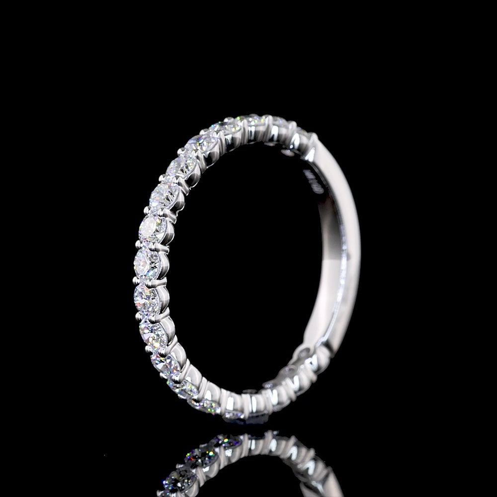14K White Gold Eternity Band with 19 Prong-Set Round Lab Diamonds - 0.85 Carats Total Diamond Weight - Covaloro Fine Jewelry
