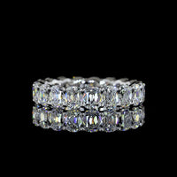 14K White Gold Eternity Band with 20 Antique Cushion Cut Lab Diamonds - 3.99 Carat Total Diamond Weight, E-F Color VS1 Clarity - Covaloro Fine Jewelry