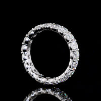14K White Gold Eternity Band with 20 Antique Cushion Cut Lab Diamonds - 3.99 Carat Total Diamond Weight, E-F Color VS1 Clarity - Covaloro Fine Jewelry