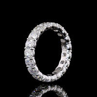 14K White Gold Eternity Band with 20 Antique Cushion Cut Lab Diamonds - 3.99 Carat Total Diamond Weight, E-F Color VS1 Clarity - Covaloro Fine Jewelry