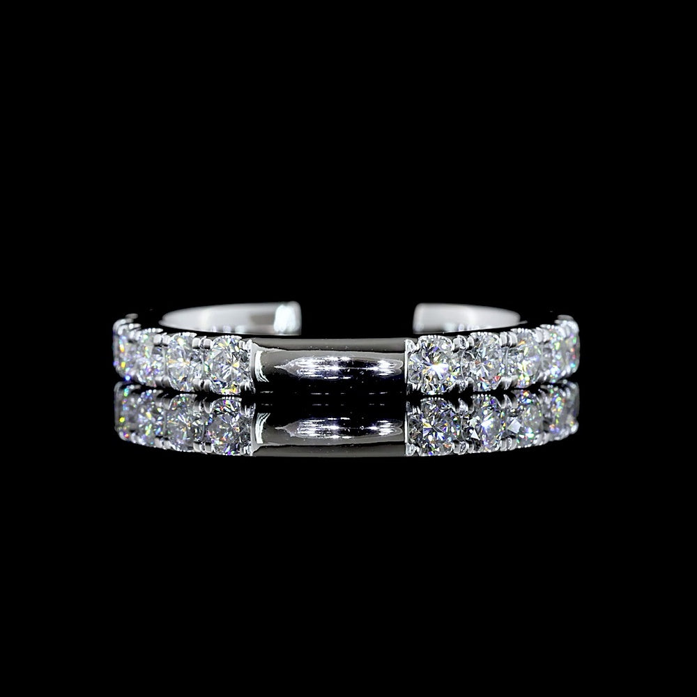 14K White Gold Eternity Band with 20 Brilliant Cut Lab Diamonds in Micro Pavé Setting - 0.92 Carat Total Diamond Weight - Covaloro Fine Jewelry