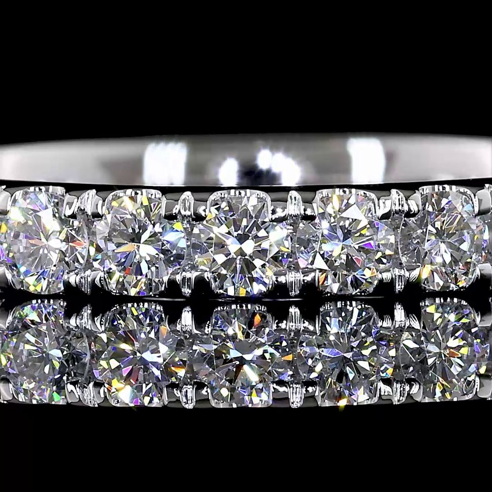 14K White Gold Eternity Band with 20 Brilliant Cut Lab Diamonds in Micro Pavé Setting - 0.92 Carat Total Diamond Weight - Covaloro Fine Jewelry
