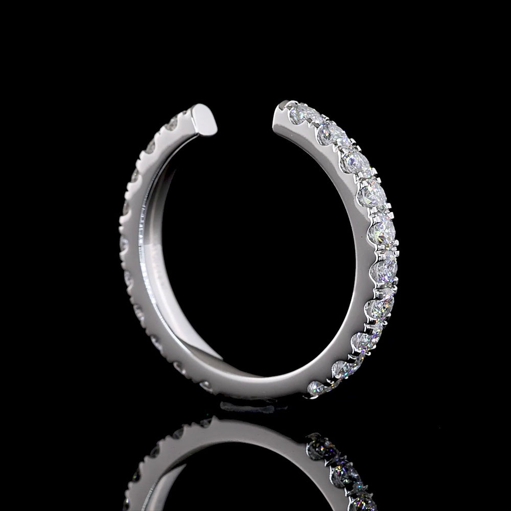 14K White Gold Eternity Band with 20 Brilliant Cut Lab Diamonds in Micro Pavé Setting - 0.92 Carat Total Diamond Weight - Covaloro Fine Jewelry