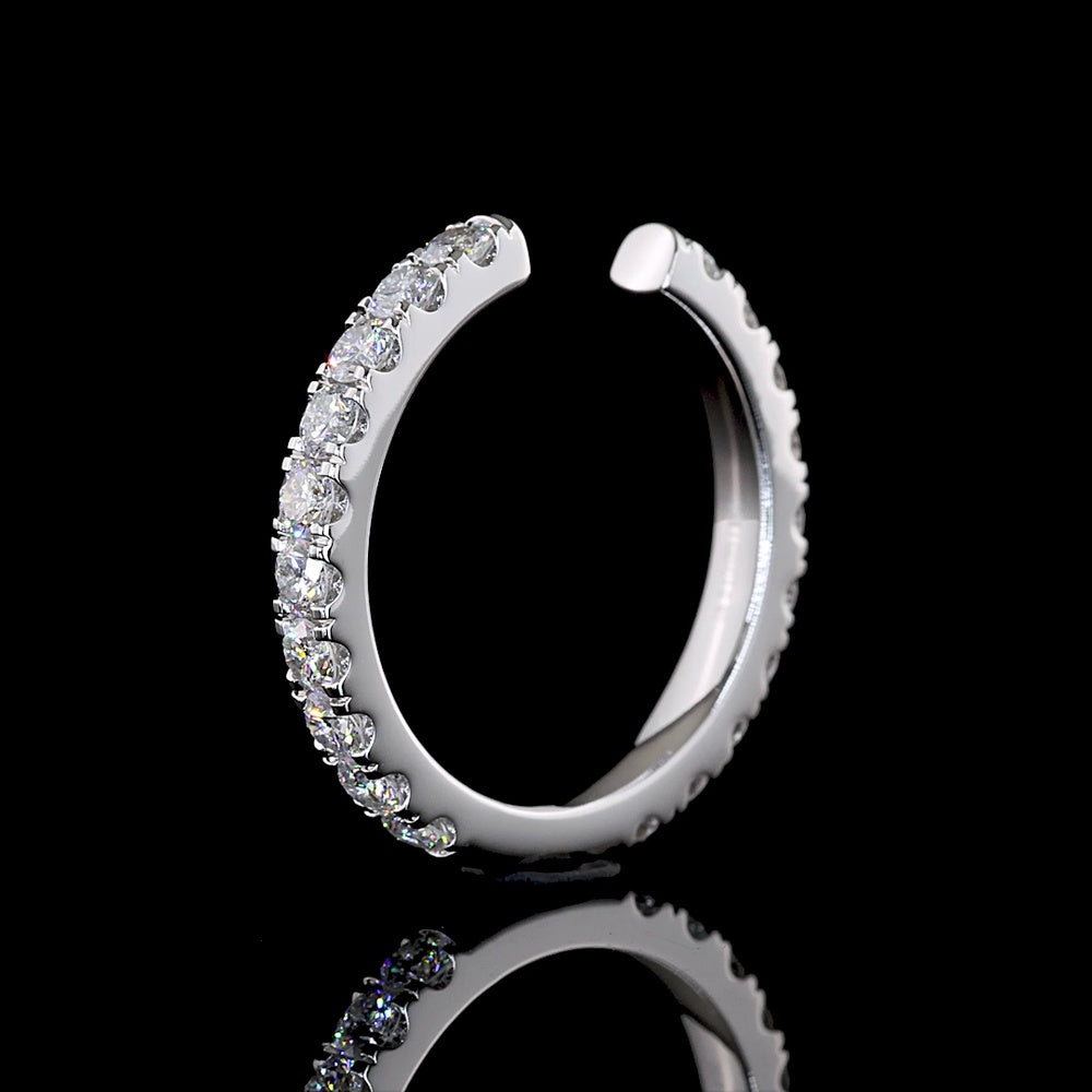 14K White Gold Eternity Band with 20 Brilliant Cut Lab Diamonds in Micro Pavé Setting - 0.92 Carat Total Diamond Weight - Covaloro Fine Jewelry