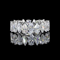14K White Gold Eternity Band with 20 North-South Pear Shaped Lab Diamonds - 3.77 Carats Total Diamond Weight - Covaloro Fine Jewelry