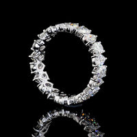 14K White Gold Eternity Band with 20 North-South Pear Shaped Lab Diamonds - 3.77 Carats Total Diamond Weight - Covaloro Fine Jewelry