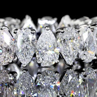 14K White Gold Eternity Band with 20 North-South Pear Shaped Lab Diamonds - 3.77 Carats Total Diamond Weight - Covaloro Fine Jewelry