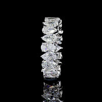 14K White Gold Eternity Band with 20 North-South Pear Shaped Lab Diamonds - 3.77 Carats Total Diamond Weight - Covaloro Fine Jewelry
