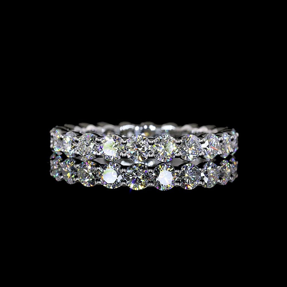 14K White Gold Eternity Band with 22 Prong-Set Round Lab Diamonds - 1.26 Carat Total Weight, E-F Color, VS1 Clarity - Covaloro Fine Jewelry
