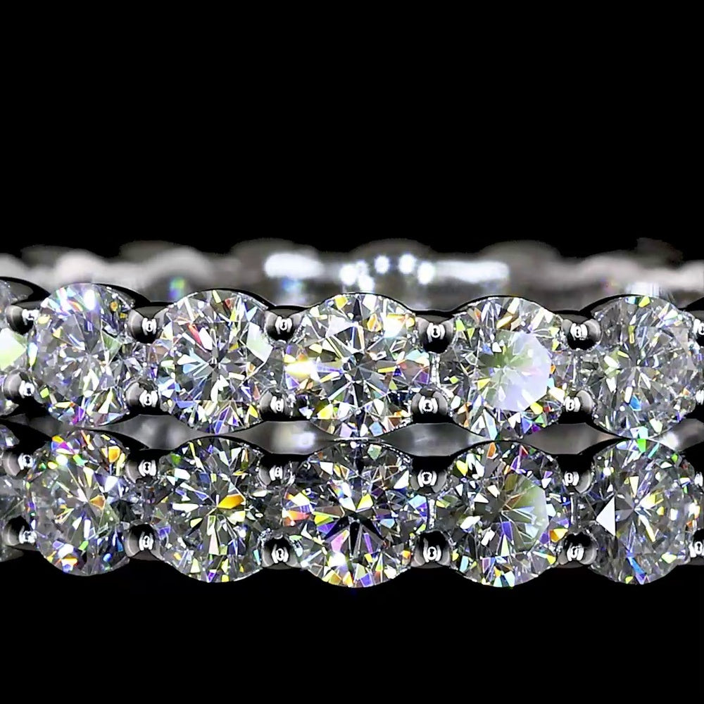 14K White Gold Eternity Band with 22 Prong-Set Round Lab Diamonds - 1.26 Carat Total Weight, E-F Color, VS1 Clarity - Covaloro Fine Jewelry