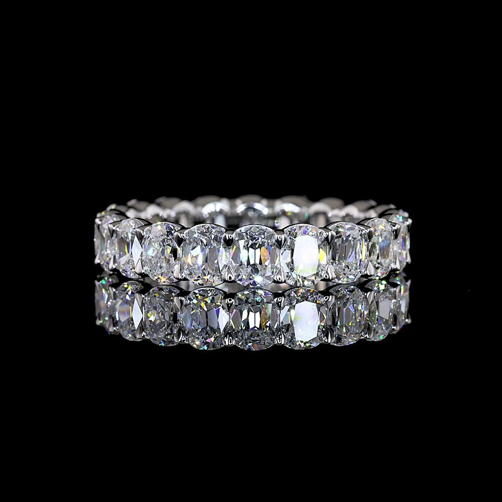 14K White Gold Eternity Band with 24 U-Prong Set Round Brilliant Lab Diamonds - 1.02 Carats Total Diamond Weight (E-F Color, VS1 Clarity) - Covaloro Fine Jewelry
