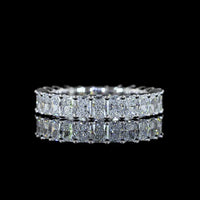 14K White Gold Eternity Band with 26 Prong-Set Radiant Cut Lab Diamonds - 2.96 Carats Total Diamond Weight - Covaloro Fine Jewelry