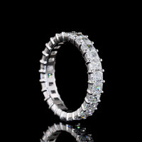 14K White Gold Eternity Band with 26 Prong-Set Radiant Cut Lab Diamonds - 2.96 Carats Total Diamond Weight - Covaloro Fine Jewelry