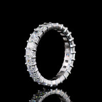 14K White Gold Eternity Band with 26 Prong-Set Radiant Cut Lab Diamonds - 2.96 Carats Total Diamond Weight - Covaloro Fine Jewelry