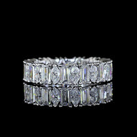 14K White Gold Eternity Band with Alternating Baguette and Marquise Lab Diamonds - 2.64 Carats Total Diamond Weight - Covaloro Fine Jewelry