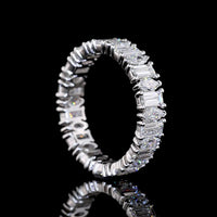 14K White Gold Eternity Band with Alternating Baguette and Marquise Lab Diamonds - 2.64 Carats Total Diamond Weight - Covaloro Fine Jewelry