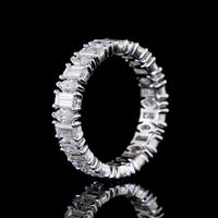 14K White Gold Eternity Band with Alternating Baguette and Marquise Lab Diamonds - 2.64 Carats Total Diamond Weight - Covaloro Fine Jewelry